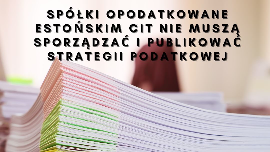 strategia podatkowa, estoński CIT 